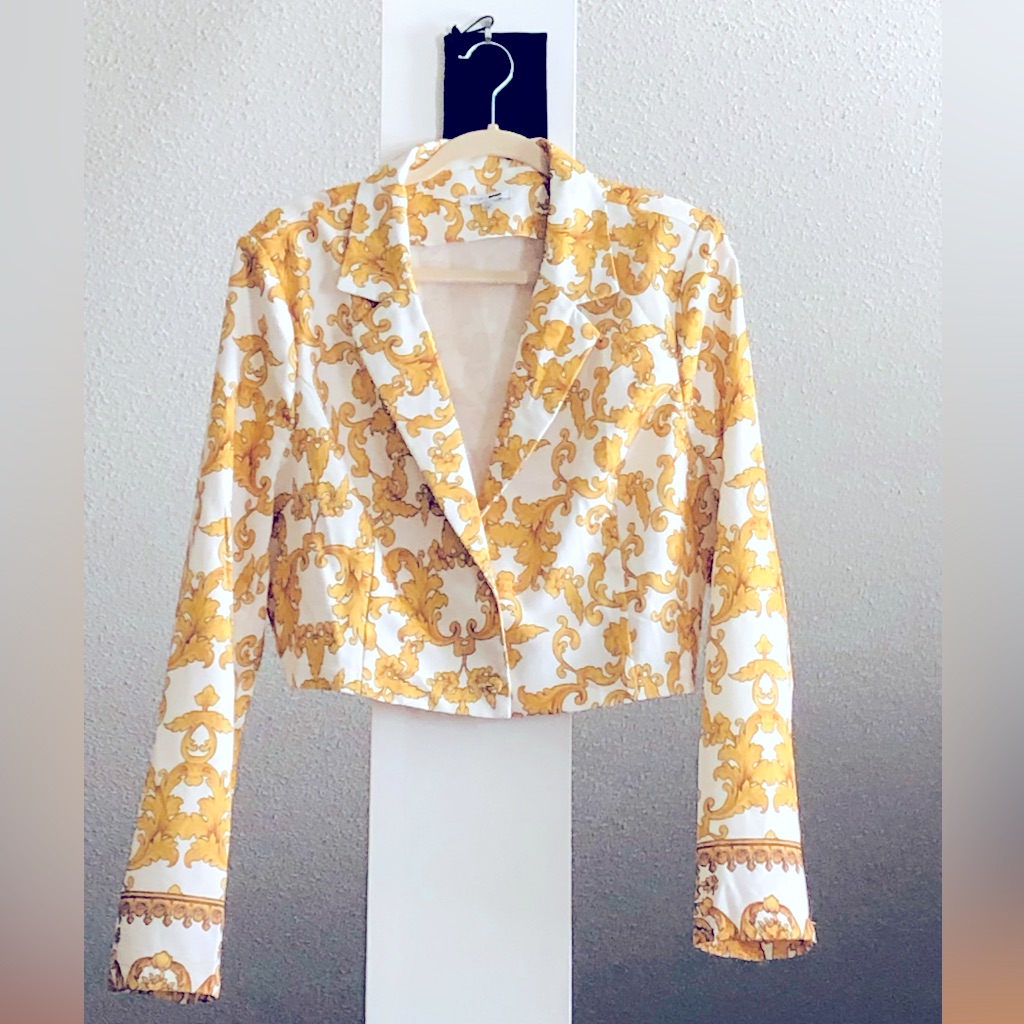 Fashion Nova Yellow/Gold And Cream Jacket